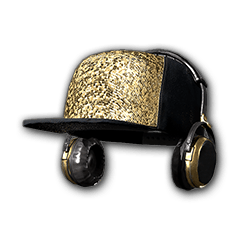 Blinged-out Hat with Headphones (Gold)