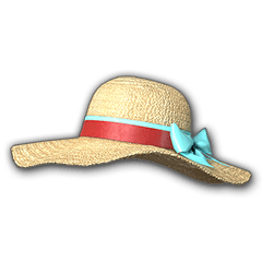 Ribboned Straw Hat (Blue)